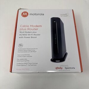 Motorola MG7550 16x4 Cable Modem AC1900 WiFi Router Open Box w/Docs & Cables